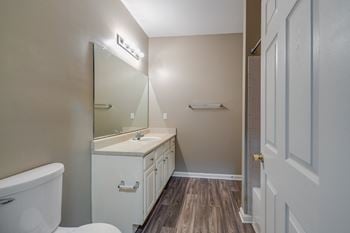 Bathroom With Wood-Style Flooring